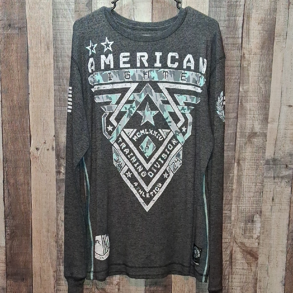 Gray American Fighter Long Sleeve Shirt Mens 2xl 2x MMA